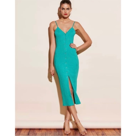 Fleur du Mal Dresses & Skirts - Fleur Du Mal front ribbed snap jersey dress NWT